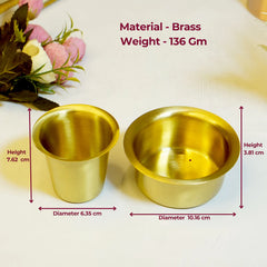 Pure Brass Coffee Dabra Set-Matte Finish Traditional South Indian Filter Coffee Cup