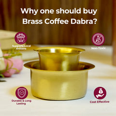 Pure Brass Coffee Dabra Set-Matte Finish Traditional South Indian Filter Coffee Cup