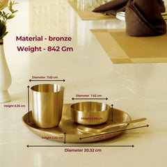 Kansa Baby Bhog Set (4-Piece) | Copper Tumbler & 8-Inch Plate for Feeding & Pooja