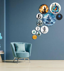 Fashcraft Decorative Wooden Wall Hanging – Stylish Modern Wall Art for Home & Office | Living Room & Bedroom Décor | Pack of 11 Pieces (WPS_144N)