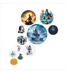 Fashcraft Decorative Wooden Wall Hanging – Stylish Modern Wall Art for Home & Office | Living Room & Bedroom Décor | Pack of 11 Pieces (WPS_144N)