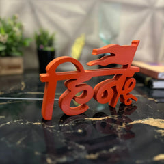 Fashcraft Hindu Aesthetic Table Decor – Saffron Inspirational Quote Tabletop Plaque for Home, Study & Office Desk