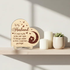 Fashcraft Pink Shopping Tree Wooden Heart Standing – Romantic Engraved Love Quote Table Decor for Wife & Couples | Moon Couple Custom Keepsake