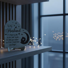 Fashcraft Pink Shopping Tree Wooden Heart Standing – Romantic Engraved Love Quote Table Decor for Wife & Couples | Moon Couple Custom Keepsake