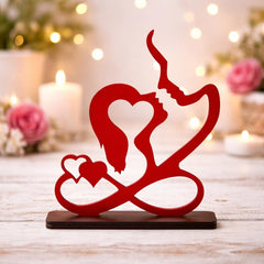 Fashcraft Infinity Romantic Couple Wooden Showpiece – Valentine Gifts for Girlfriend, Wife, Husband & Boyfriend | Tabletop Home Décor
