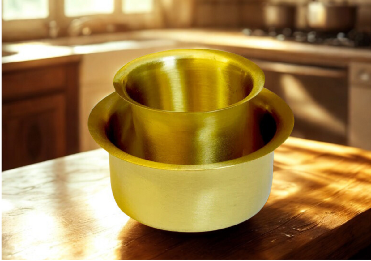 Pure Brass Coffee Dabra Set-Matte Finish Traditional South Indian Filter Coffee Cup