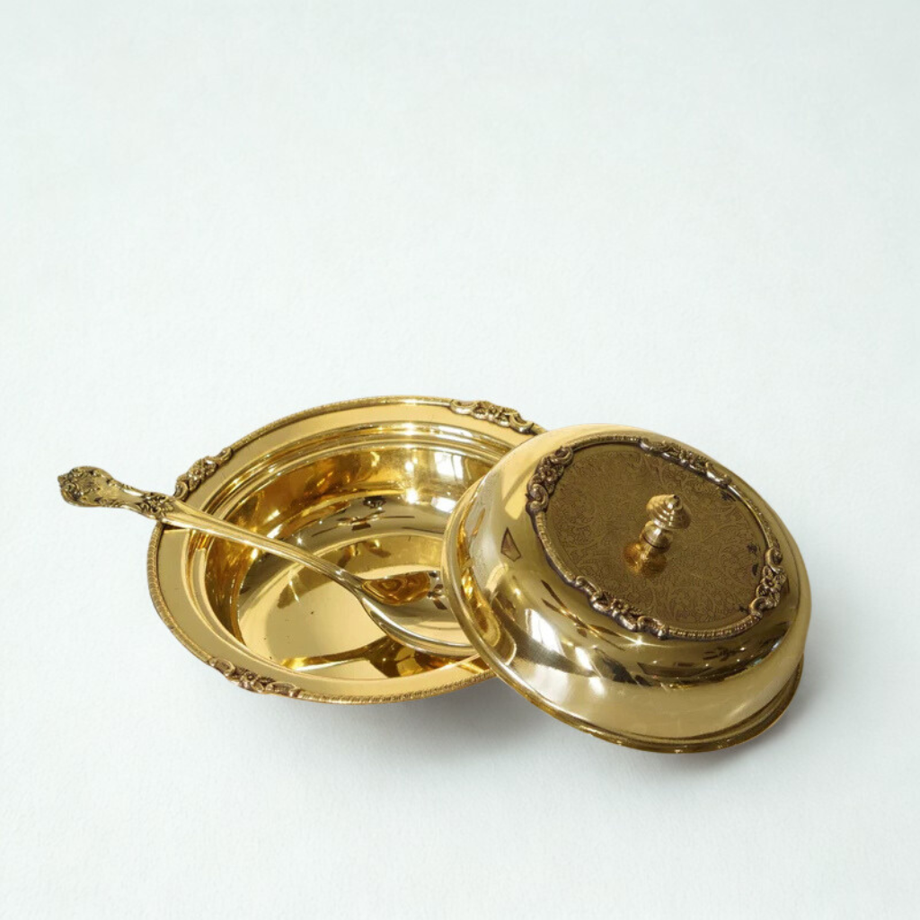 Pure Brass Casserole | Traditional Pital Donga & Indian Serving Tureen
