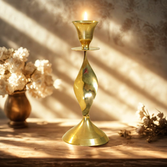 Pure Brass Candle Holder | Traditional Pital Candle Stand for Home Décor