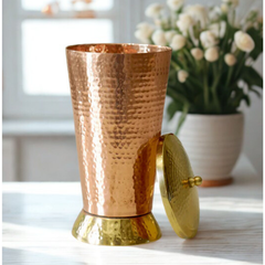 Pure Copper Tumbler | Ayurvedic Drinking Cup for Water, Health & Home Use