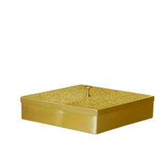 Brass Square Masala Dabba with Lid | Matte Finish Indian Spice Box for Kitchen