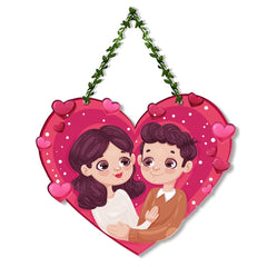 Fashcraft Wood Couple Wall Hanging for Home Decor – Valentine Gift for Girlfriend, Boyfriend, Husband & Wife | Romantic Bedroom & Living Room Art