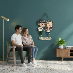 Fashcraft Couple Wall Hanging for Home Decor – Valentine’s Day Gift for Girlfriend, Boyfriend, Husband & Wife | Romantic Bedroom Art