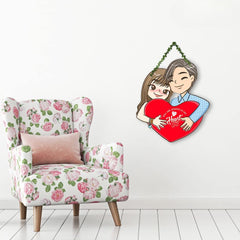 Fashcraft Love Heart Wall Hanging for Home Decor – Valentine Gift for Girlfriend, Boyfriend, Husband & Wife | Romantic Bedroom & Living Room Wall Art