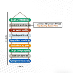 Fashcraft Daily Affirmations Printed Wooden Wall Hanging – Inspirational Quote Wall Art for Living Room, Bedroom & Office