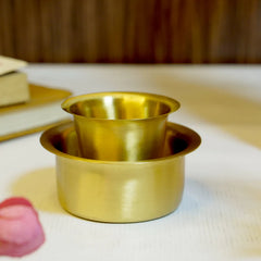 Pure Brass Coffee Dabra Set-Matte Finish Traditional South Indian Filter Coffee Cup