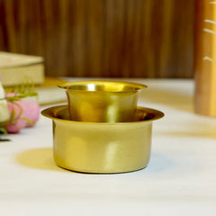 Pure Brass Coffee Dabra Set-Matte Finish Traditional South Indian Filter Coffee Cup