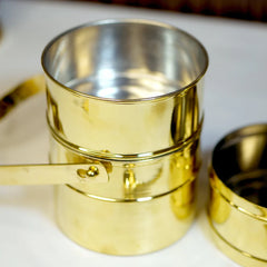 Pure Brass Tiffin Box with Tin Coating | Traditional Lunch Box for Healthy Meals