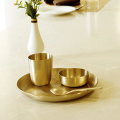 Kansa Baby Bhog Set (4-Piece) | Copper Tumbler & 8-Inch Plate for Feeding & Pooja