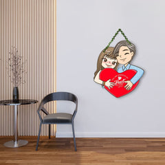 Fashcraft Love Heart Wall Hanging for Home Decor – Valentine Gift for Girlfriend, Boyfriend, Husband & Wife | Romantic Bedroom & Living Room Wall Art