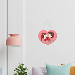 Fashcraft Cute Couple Wooden Wall Hanger for Home Decor | Romantic Gift for Girlfriend & Couples