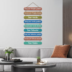 Fashcraft Positive Quote Printed Wooden Wall Hanging for Home Decor | Modern Inspirational Wall Art for Living Room & Office