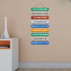Fashcraft Daily Affirmations Printed Wooden Wall Hanging – Inspirational Quote Wall Art for Living Room, Bedroom & Office