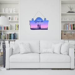 Fashcraft Couple in Love Wooden Wall Hanger for Home Decor | Romantic Wall Art for Living Room & Bedroom