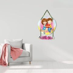 Fashcraft Cute Couple Wooden Wall Hanging for Home Decor | Romantic Couple Gift & Valentine Wall Art