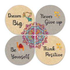 Fashcraft Dream Big Quotes Wooden Wall Hanging Set of 4 for Home Decor | Modern Wall Art for Living Room, Bedroom & Office