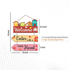 Fashcraft “Welcome Home” Quote MDF Wooden Wall Hanging – Decorative Wall Art for Living Room, Bedroom & Home Entrance