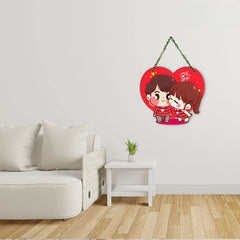 Fashcraft Cute Couple Wall Hanging for Home Decor – Valentine Gift for Girlfriend, Boyfriend, Husband & Wife | Romantic Bedroom & Living Room Wall Art
