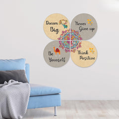 Fashcraft Dream Big Quotes Wooden Wall Hanging Set of 4 for Home Decor | Modern Wall Art for Living Room, Bedroom & Office