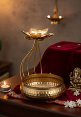 Diya Shape Decorative Urli Bowl – Floating Flower & Tea Light Candle Holder for Diwali & Home Décor (Pack of 1)