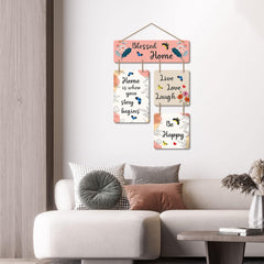 Fashcraft “Blessed Home” Decorative MDF Wooden Wall Hanging – Inspirational Quote Wall Art for Living Room, Bedroom & Office