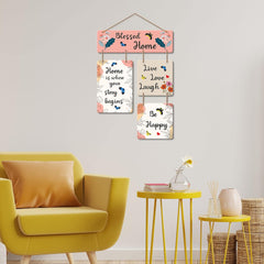 Fashcraft “Blessed Home” Decorative MDF Wooden Wall Hanging – Inspirational Quote Wall Art for Living Room, Bedroom & Office