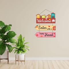 Fashcraft “Welcome Home” Quote MDF Wooden Wall Hanging – Decorative Wall Art for Living Room, Bedroom & Home Entrance